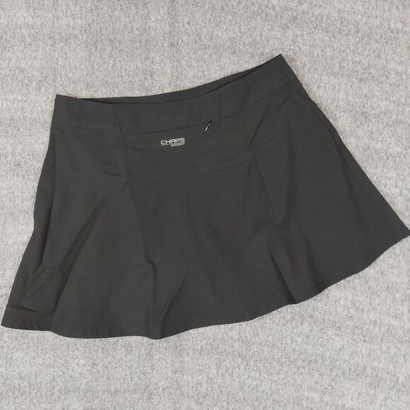 Chaps Womens 8 Sport Black Flared Breathable Tennis/Golf Skort (Skirt/Shorts) - Picture 1 of 9
